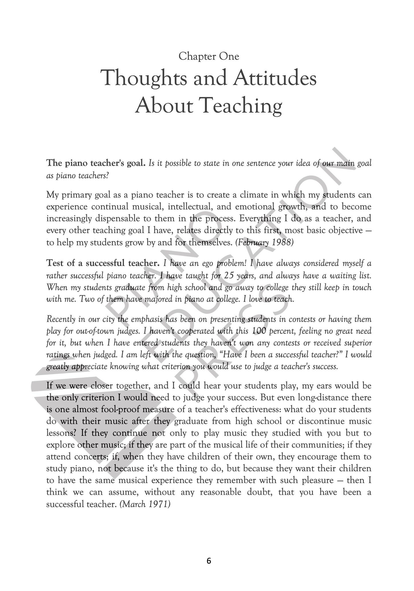 Questions and Answers: Practical Advice for Piano Teachers By Frances Clark