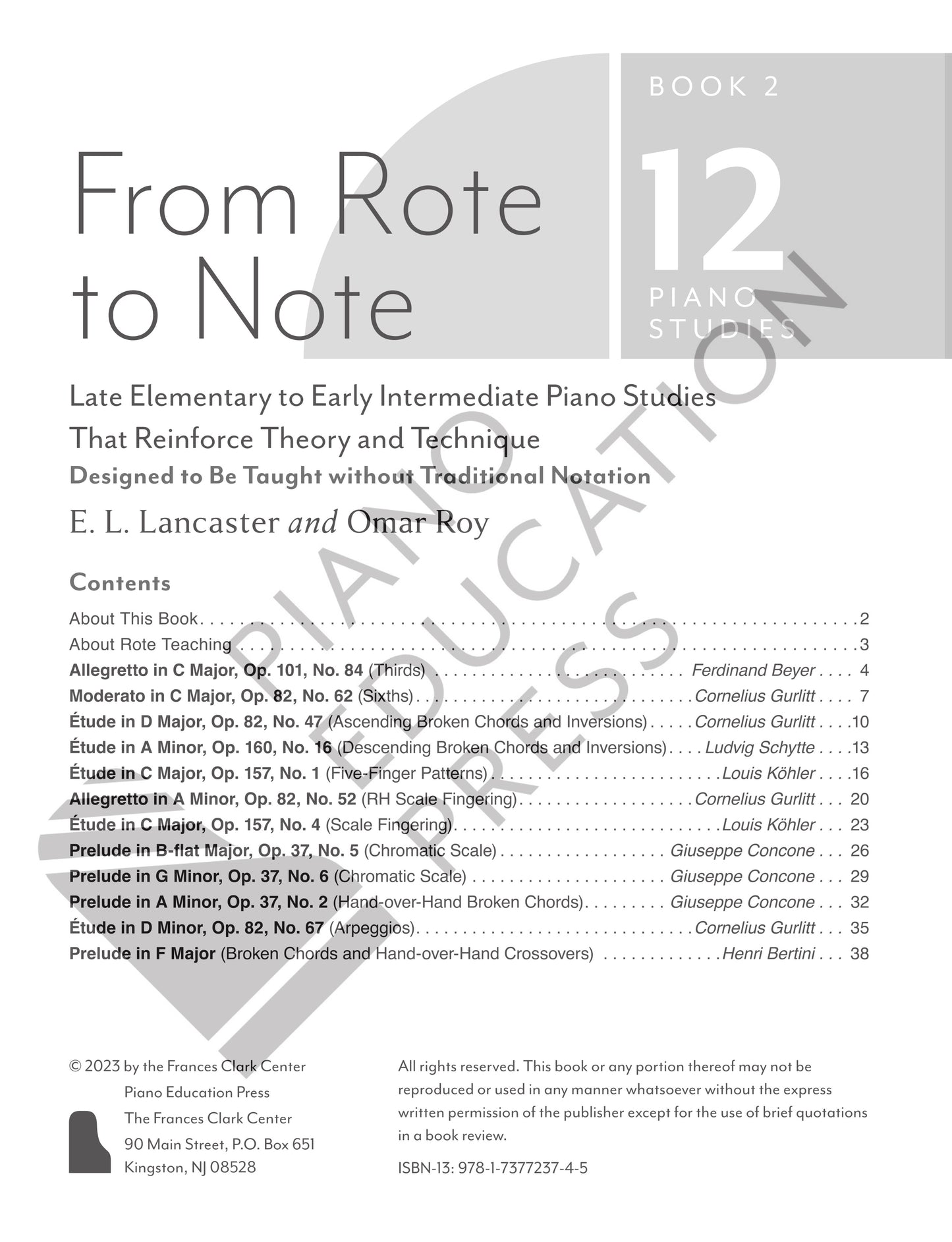 From Rote to Note, Book 2 E.L. Lancaster and Omar Roy