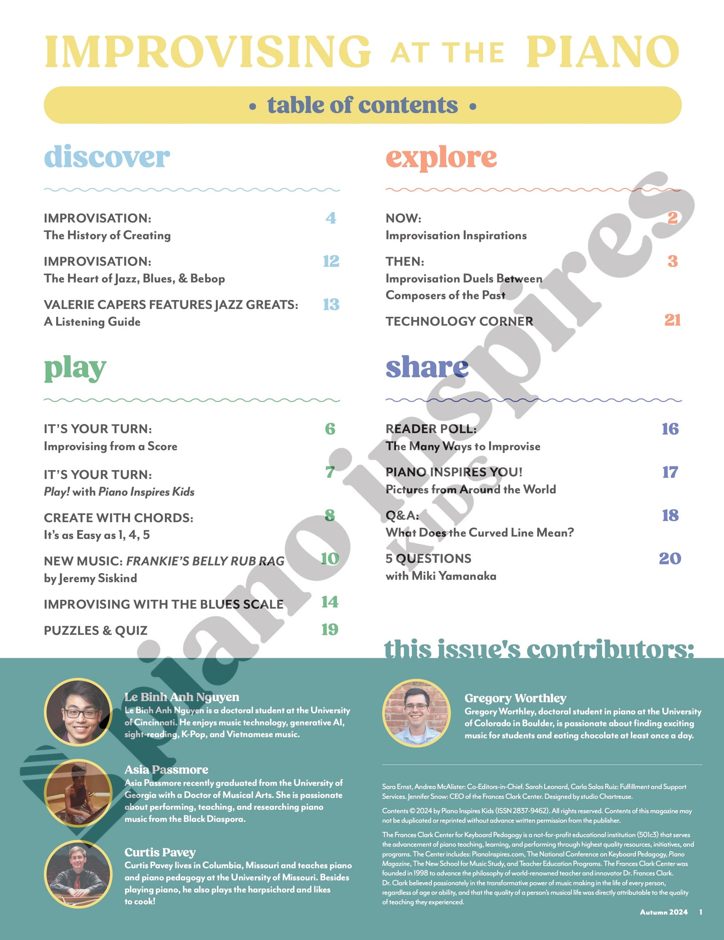 Piano Inspires Kids - Autumn 2024: Improvising at the Piano